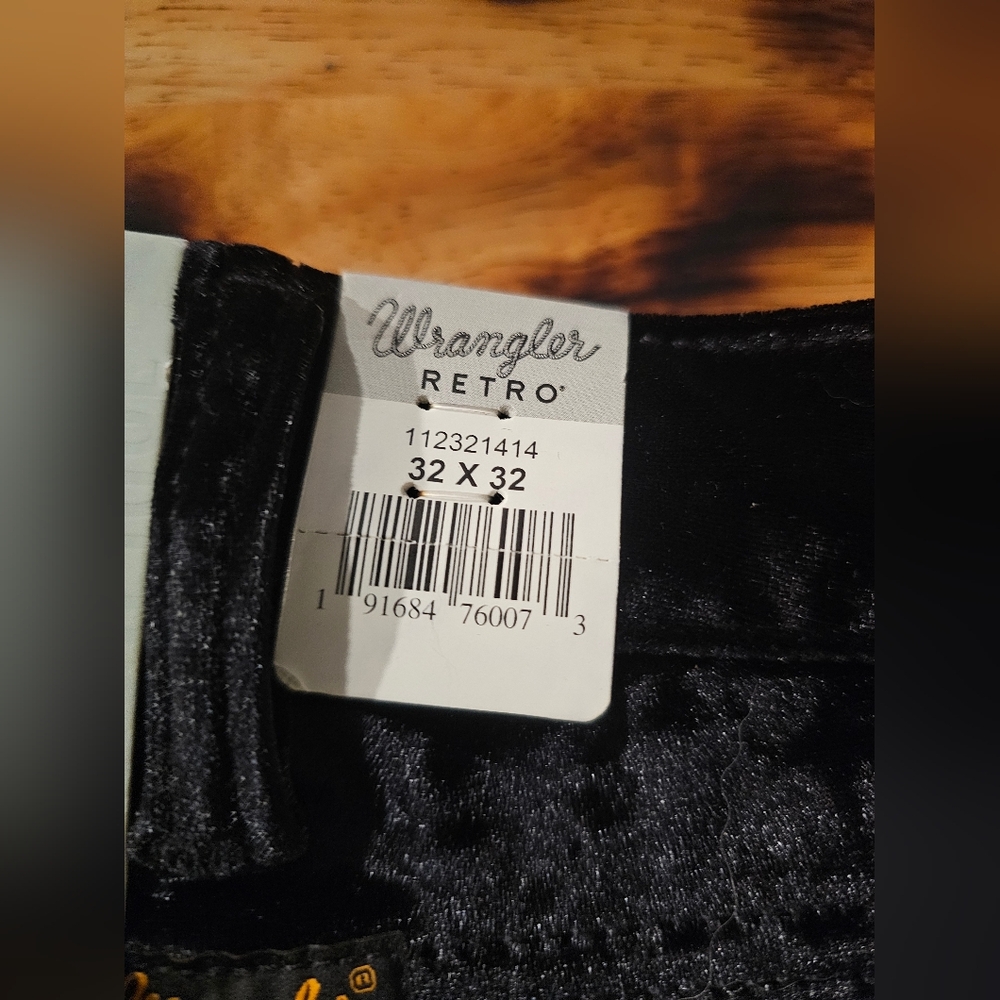 Wrangler Black Velvet Wide Leg Jeans - Picture 2 of 5